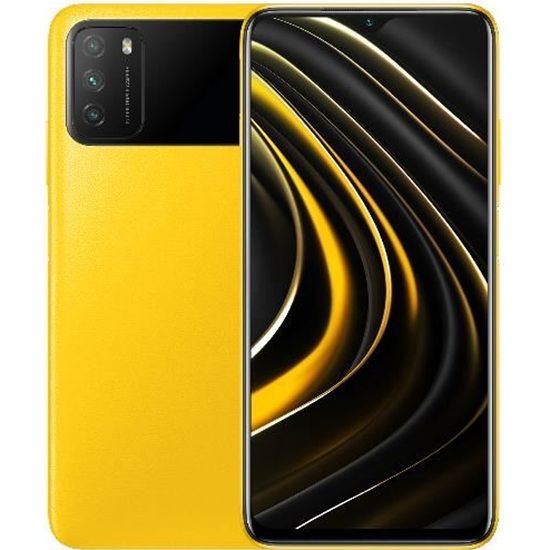 Xiaomi POCO M3 4Go 128Go Jaune Batterie 6000mAh Écran DotDrop FHD+ 6.53" Corning® Gorilla® Glass