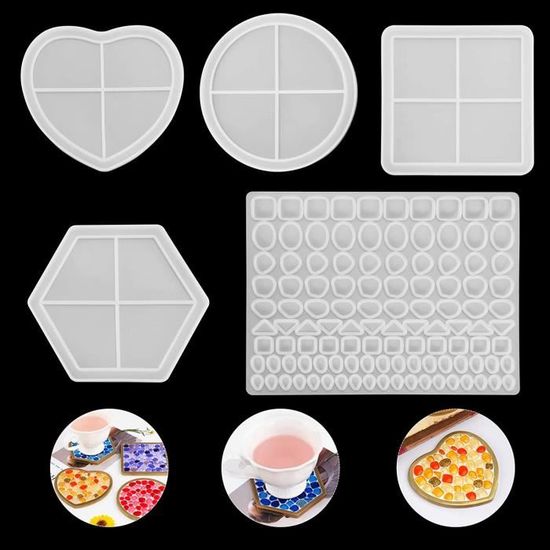 Mayoaoa Lot de 4 sous-Verres en Forme de Feuille de résine en Forme de Feuille dérable Forme de Feuille dérable Forme de Moule en résine époxy 