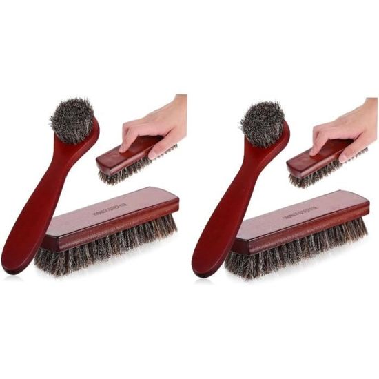 Lot De 2 Brosses à Chaussures Anciennes - Pour L'entretien Des Cuirs - Occasion Mais Fonctionnelles