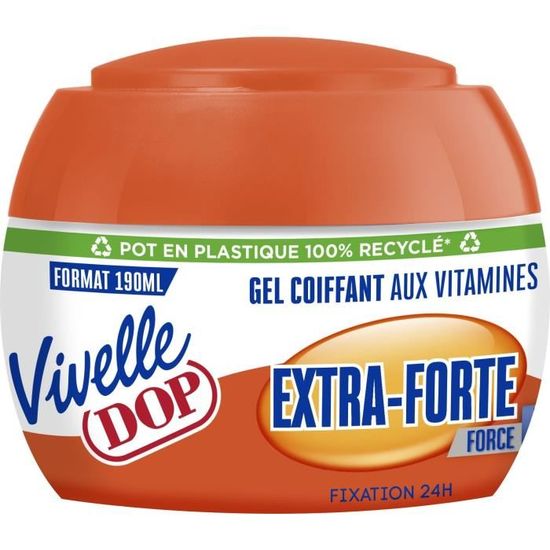 Lot De 2 Gels Coiffants VIVELLE DOP Fixation Extra Forte - 190 Ml, Enrichi Aux Vitamines