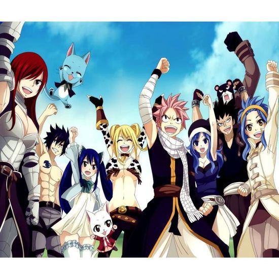 Poster Affiche Fairy Tail Toujours Le Poing Lever Manga(36x42cmB)