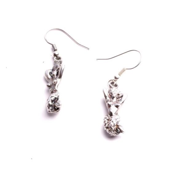 Boucles,Oreilles perçées Pierre de lune sur Métal C.Argent,Gar s Nckel
