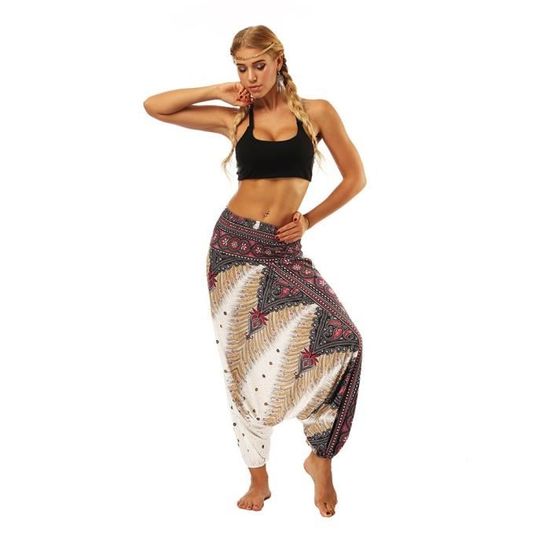 Terecey - Pantalon De Yoga Avec Jupe Sarouel Femme, Taille Haute, 3/4, Grande Taille - Pour Pilates, Danse, Sport Décontracté