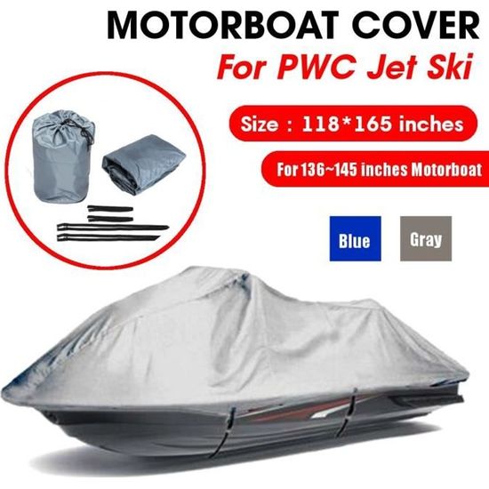 Bâche De Protection Renforcée 900D Pour Jet Ski - Imperméable Nano-argenté - 4 Sangles, 2 Aérations - Taille Universelle