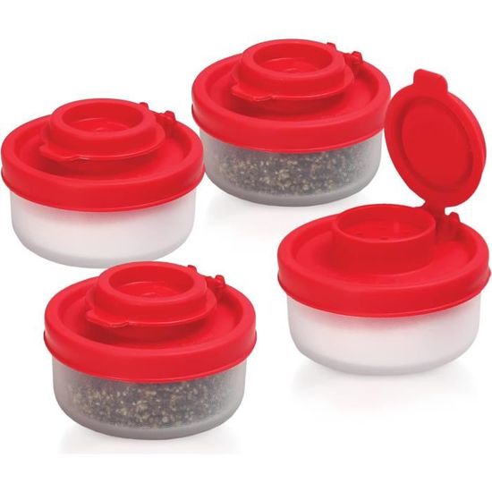 Set Salière Et Poivrière Transparentes 140ml - Sans BPA - Hermétiques - Idéal Camping, Pique-nique - Lot De 2