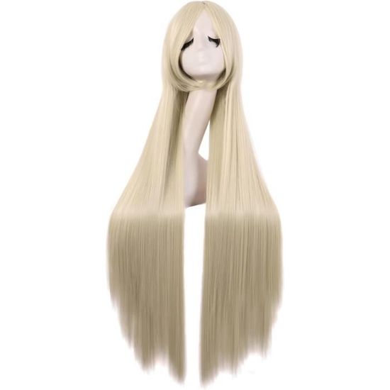 Perruque Longue Fibre Haute Température 70 Cm Rouge Brillant - Pour Cosplay Et Déguisement