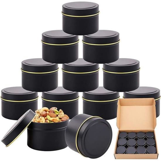 Boîtes à Bougies Vides En Métal - 24 Pièces De 2,5 Oz - 6 Couleurs - Avec Couvercles - Pour Fabriquer Tes Bougies