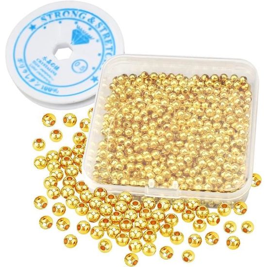 150 Perles D'Espacement 6mm Acier Inoxydable - Trou 2mm - Lot En Boîte Pour Création Bijoux, Bracelets & Colliers