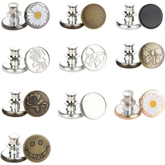 12 Pcs Jeans Buttons, Bouton De Rechange Jeans Bouton étalliques