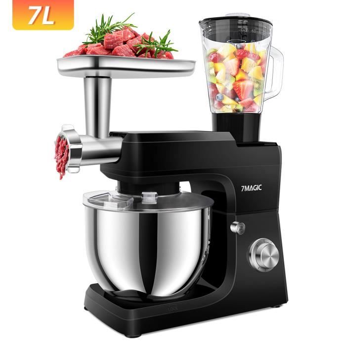Robot Pâtissier HYUNDAI 1400W - Bol 5.5L, 6 Vitesses + Pulse - Écran Tactile - Accessoires Inclus (Fouet, Pétrin, Mélangeur)