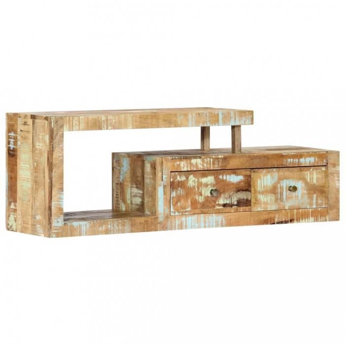 P10 Meuble TV 120 x 30 x 40 cm Bois de recuperation massif