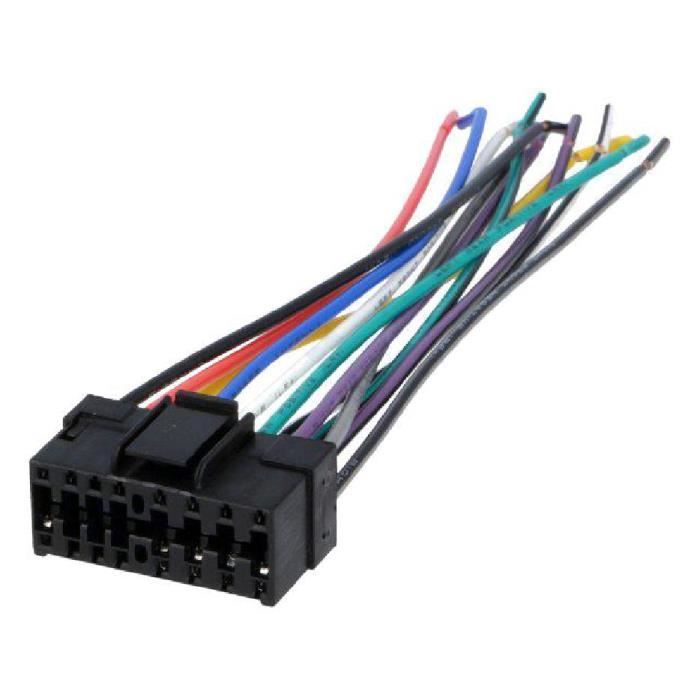 Adaptateur ISO Topalli Pour Autoradio JVC – Connecteur 16 Pins Mâle 10x22mm – Pour KD, KW, AVX… (voir Liste)