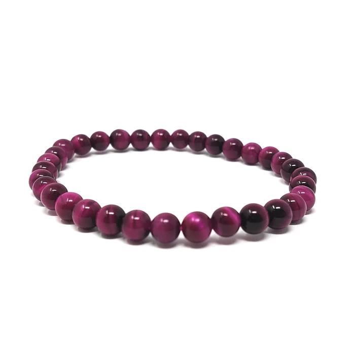 Bracelet œil de tigre rose -Adulte -Pierres naturelles - Lithothérapie - Bienfaits -Vertus -Idée cadeau -Soulage et apaise - Naturel