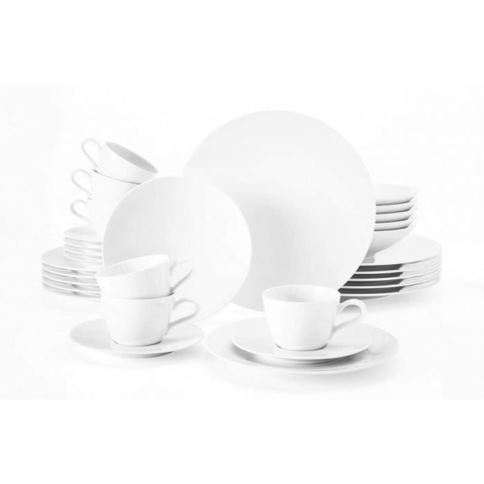 Seltmann Weiden 001.737480 Fashion white Combi service 30 pièces, porcelaine dure