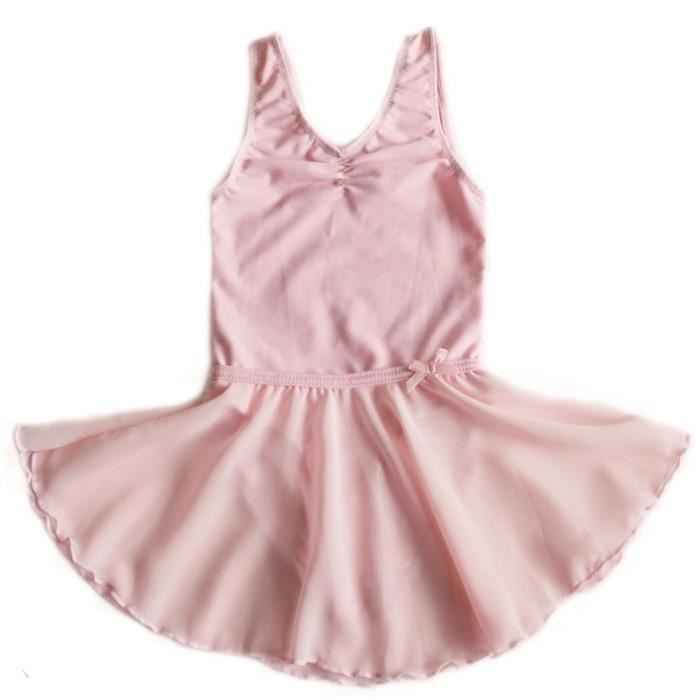 robe de Gymnastique Costume de Ballet jupes de patinage Leotard de Ballet robe de fee pour les petites filles -rose taille: 110cm