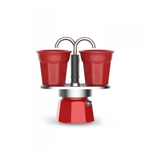 BIALETTI Set cafetière Mini Express Restyling + 2 tasses 0007303 Rouge