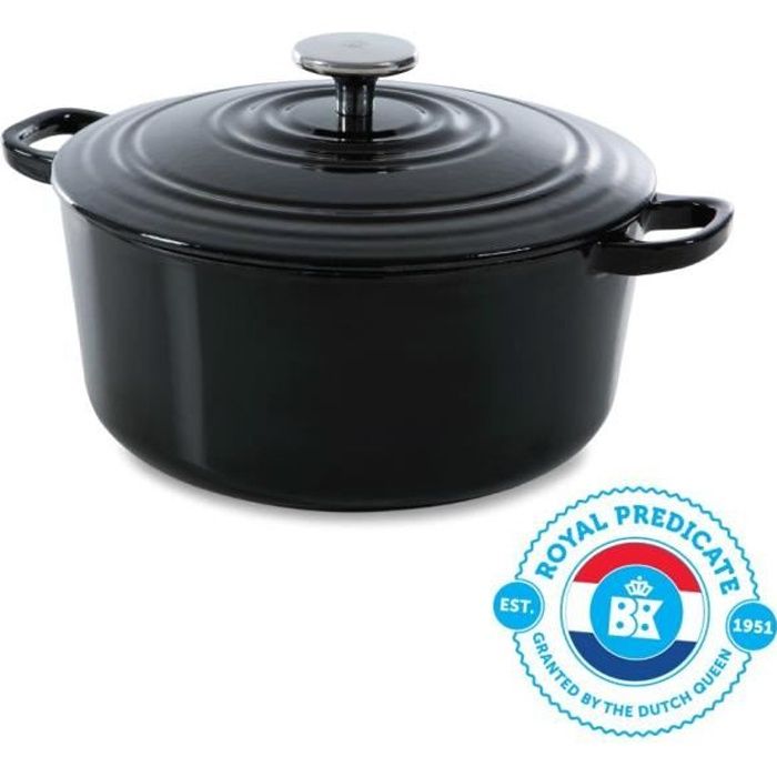 BK Cookware H6071.932 BK Bourgogne Cocotte en Fonte - Ovale - 32 cm - 7.5L - Revêtement émaillé - Couvercle avec Anneaux