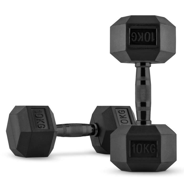 CAPITAL SPORTS Hexbell Dumbbell Paire d'haltères courts 2 x 10 kg