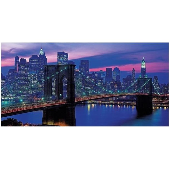 Puzzle Adulte : Pont De Brooklyn Et Le Couche De Soleil A New-York - 13200 Pieces - Collection Etat-Unis
