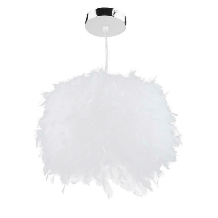Lampe de suspension en Plume pour salon exposition Hall (Blanc, S) 110-240V