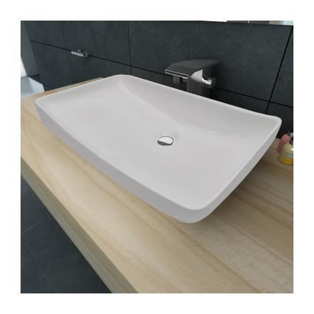Vasque en céramique Rectangulaire Blanche 71 x ...