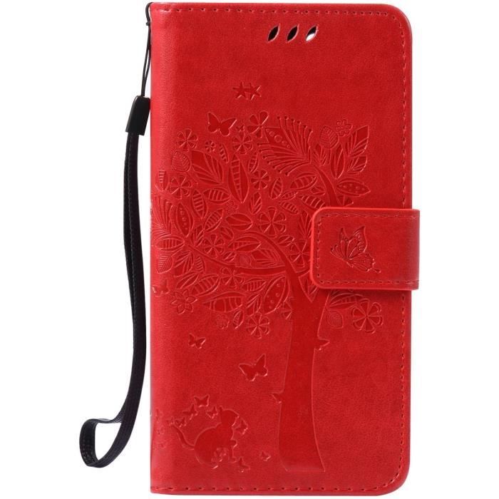 Ours du sommeil) etui pour WIKO Lenny 2, Animal portable, chat et arbre, housse de telephone papillon, etui de telephone en cuir AZ