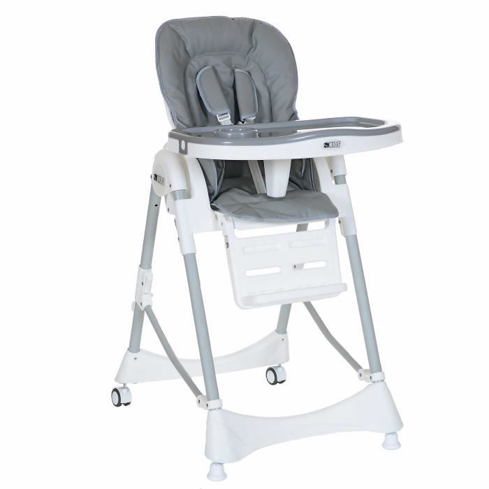 LCP Kids Chaise Haute Bébé Inclinable 20 kg Capacité Pliante Réglable Hauteur MAYA, Gris