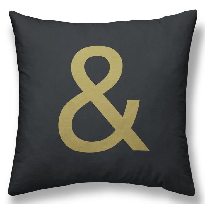 TODAY Coussin GOLD LABEL ESPERLUETTE 30x30 cm blanc, noir et or