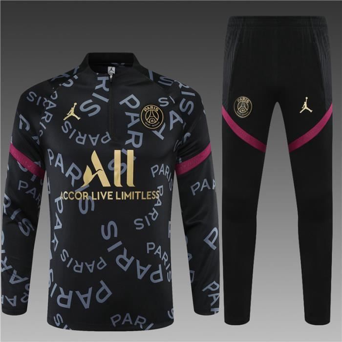 Survêtement Foot Homme PSG x Jordan,Maillot Foot Enfants Garçon Homme 2021 Survêtement Foot Maillot de Foot,Haut et Pantalon