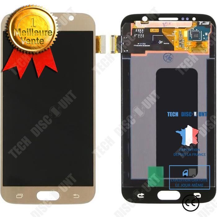 TD® Écran tactile LCD doré avec kit complet pour Samsung Galaxy S6 G920 G920F G920A Assemblage d'écran