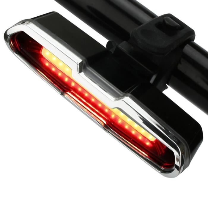 Lumière de lampe d'avertissement de queue de lumière de bicyclette de haute luminosité Rechargeable par USB ECLAIRAGE POUR CYCLE