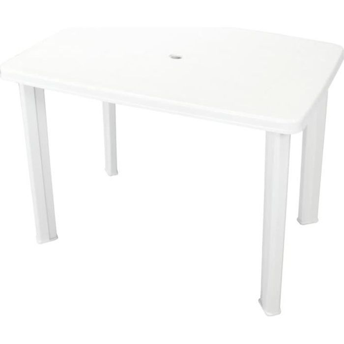 Table de jardin Blanc 101 x 68 x 72 cm Plastique-LEF