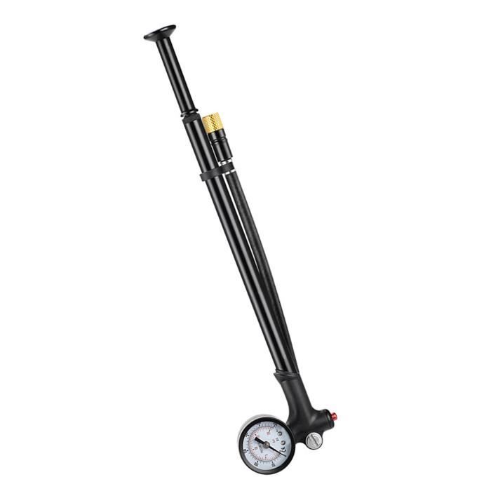 Pompe d'amortisseur haute pression, buse sans perte d'air [120PSI] Pompe d'amortisseur de vélo VTT pour fourche et arrière