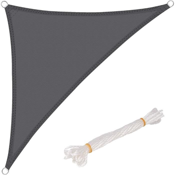 WOLTU Voile d’ombrage triangulaire en polyester, protection contre le soleil avec protection UV pour jardin ou camping,3x3x4.25m,