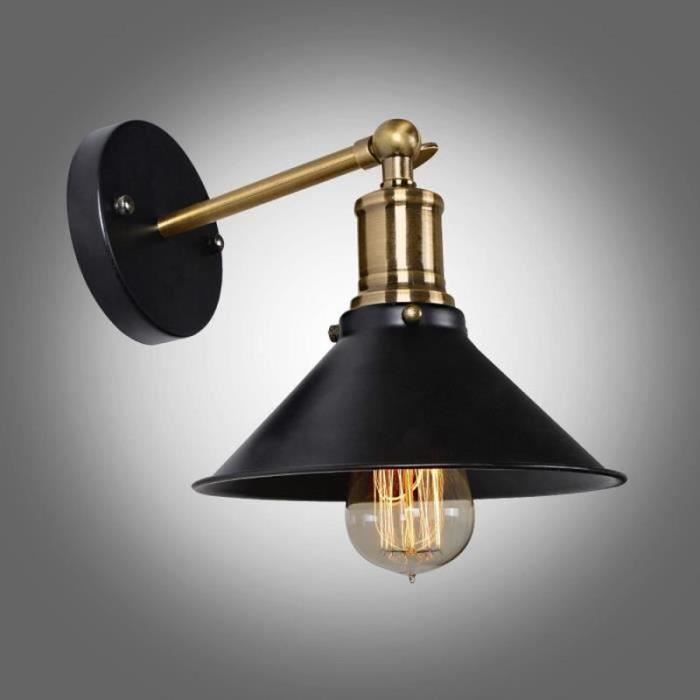 YW22022-Luminaires de lampe mural parapluie Metal noir Vintage Loft,Lampe bougeoir mural rétro,Luminaires de haute qualité Loft mu