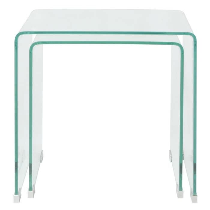 Mode Set de Tables basses - 2 Pièces - Verre trempé Transparent 244191