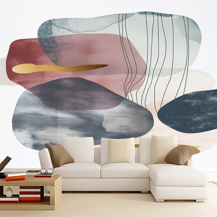 Papier Peint - Jeux de Lignes 300x250cm - Intissé main image 1