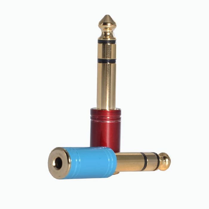 Adaptateur Audio Stéréo 6,35 Mm (1/4") Mâle Vers 3,5 Mm (1/8") Femelle - Plaqué Or