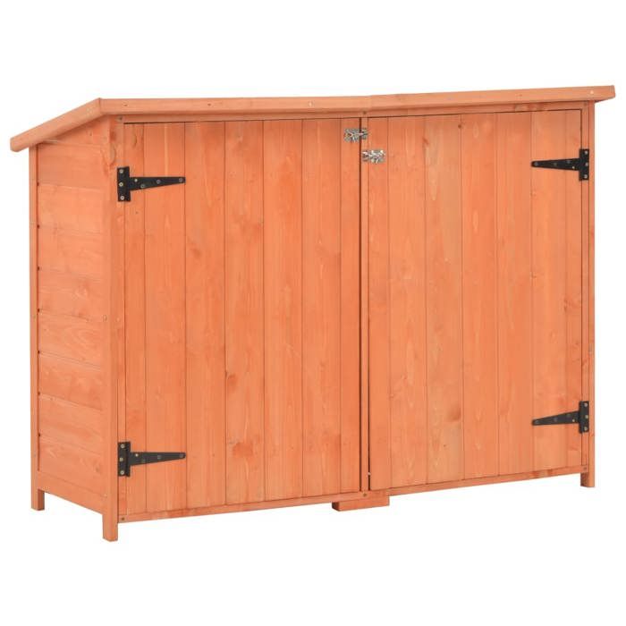 Abri de jardin cabane cabanon maison de stockage remise extérieur hangar outils robuste 128 x 42 x 91 cm Bois marron 02_0022382
