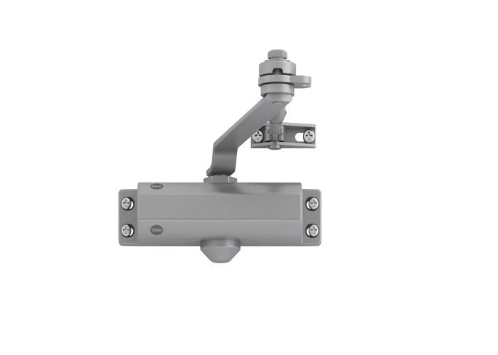 Yale Ferme-porte haut, argent, acier inoxydable, bâtiments commerciaux, portes coupe-feu
