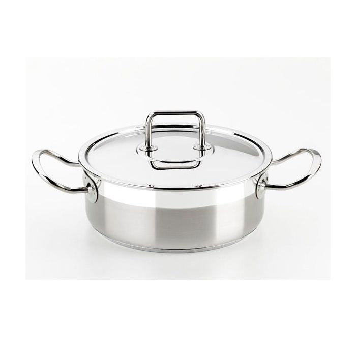 BRA Profesional Casserole Professionnelle Inox 18/10 avec Couvercle 18 cm Compatible Tous Feux Dont Induction