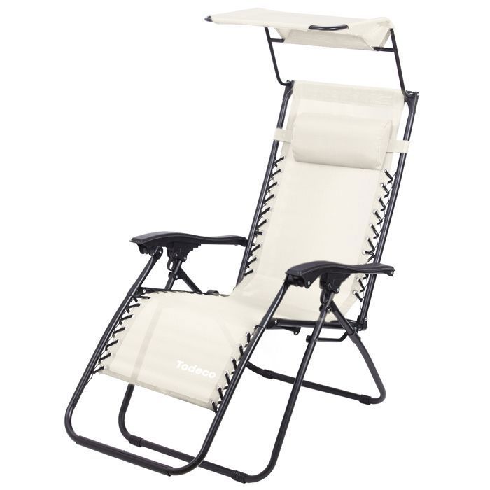 Todeco Chaise Longue Pliable Jardin – Transat Textilène Respirant Vert, Repose-tête, Accoudoirs, Réglable Multi-positions, 100 Kg