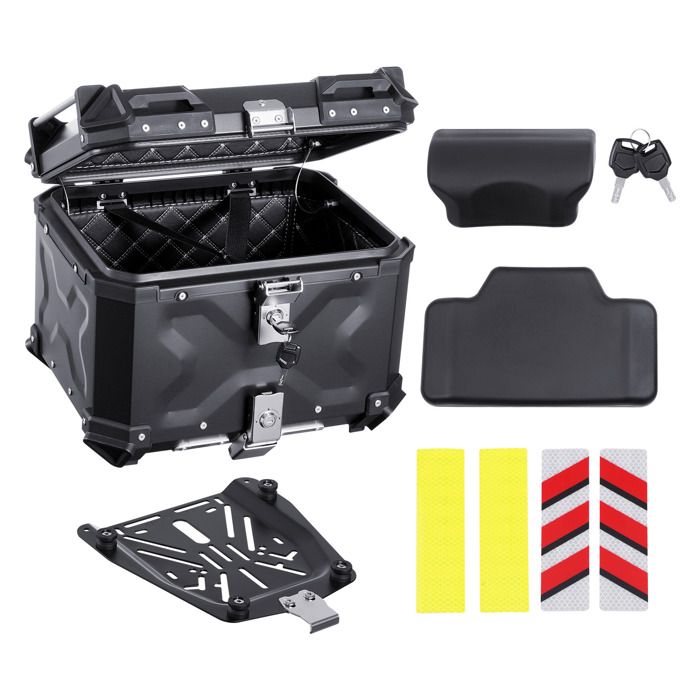 Porte-Vignette Moto Étanché En Alliage D'Aluminium Avec Clé Allen - Support Vignette Scooter Cyclomoteur Noir