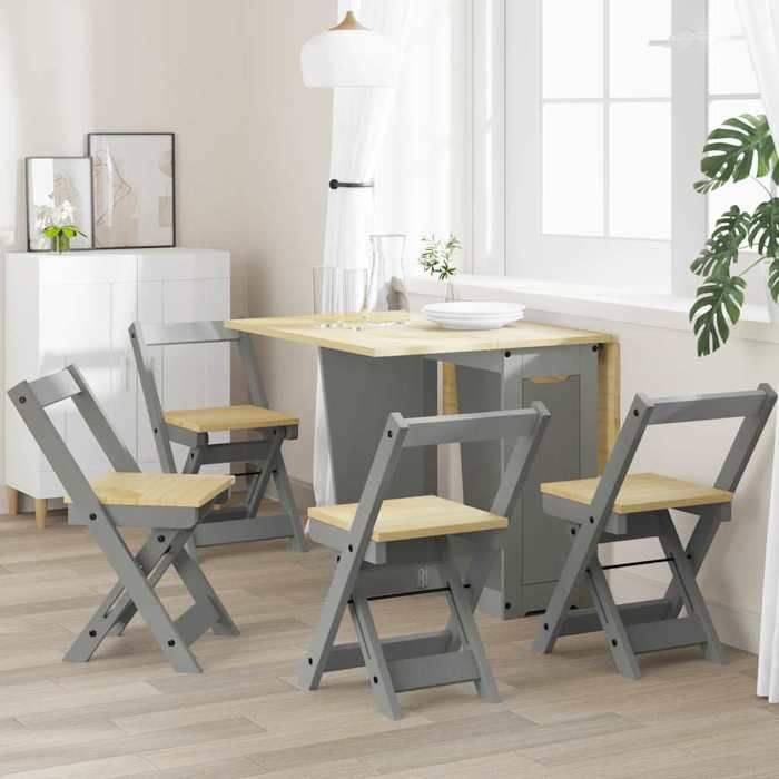 SOLDES dAutomneLot de 4 Chaises à manger pliables - Tabourets Hauts pour Bar-Cuisine - Corona bois de pin massif - 40x47x71.5cm