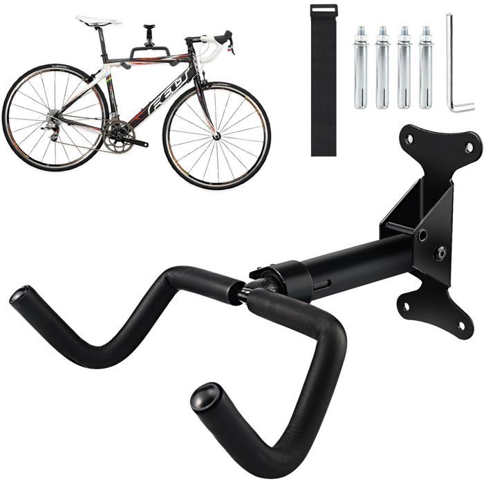 Set de Support mural pour vélo Maclean, porte-velo horizontal, acier, charge max. 30kg, MC-431, 2 pièces - Auto