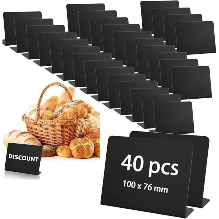 SupRovare 20 Mini Tableaux Noirs Avec Stylos - Ardoises De Table 10x7.5cm Pour Buffet Et Mariage