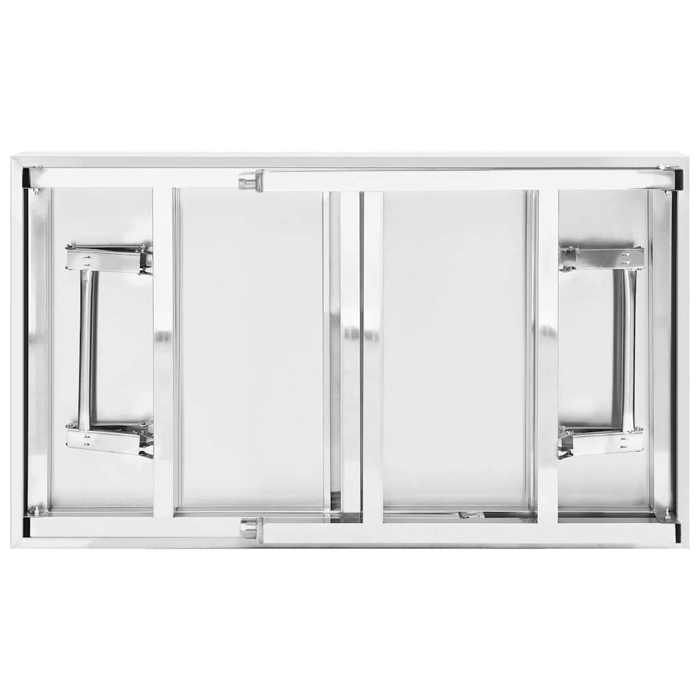 Table de travail pliable en inox - MEUBLECHIC - 100x60x80 cm - Argenté - Pliable - Facile à nettoyer