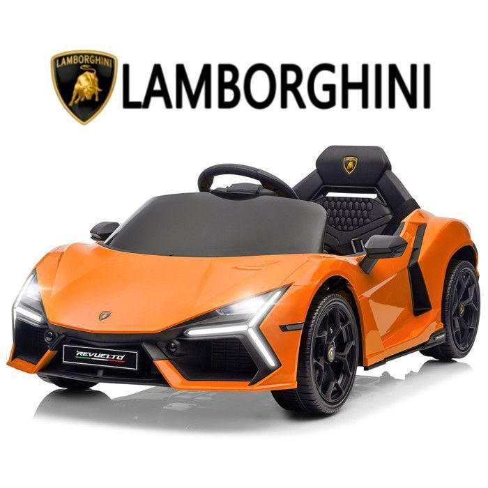 Voiture électrique Lamborghini Revuelto - LALAHO - 3 vitesses avec télécommande 2.4 G pour enfants de 3 à 6 Ans orange