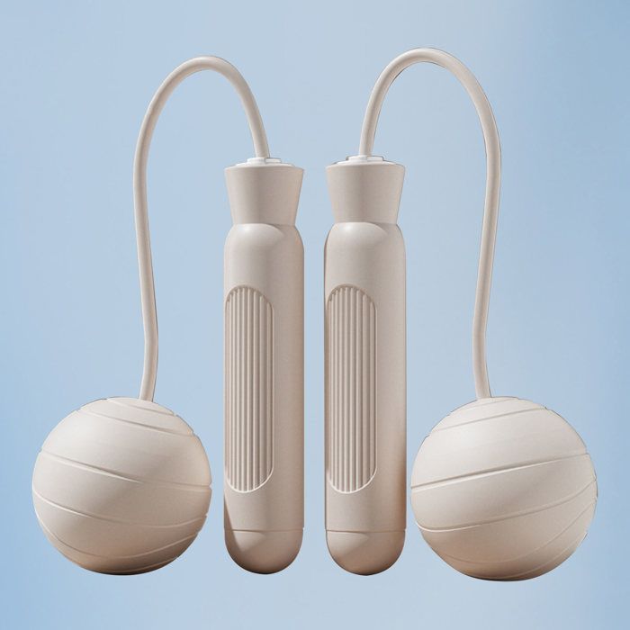 Corde à sauter sans corde – Nosheir – modèle silencieux lesté – intérieur silencieux – blanc