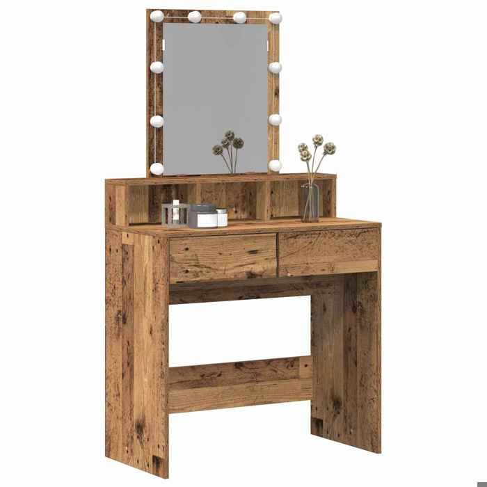 (17847)Moderne Coiffeuse Bois Ancien 80x41x144 5 cm Bois dingénierie poid:27.55 kg